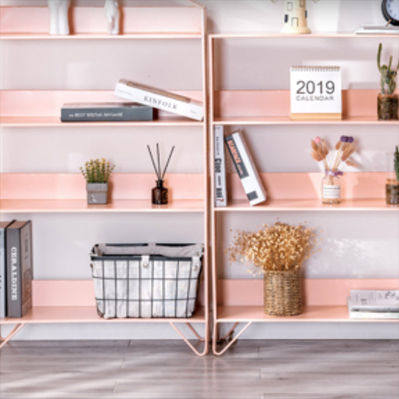 Metal Standard Bookcase Open Back Glam Bookshelf with Shelves