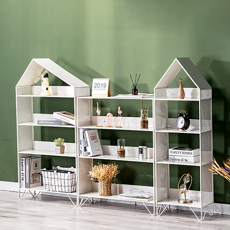Metal Standard Bookcase Open Back Glam Bookshelf with Shelves