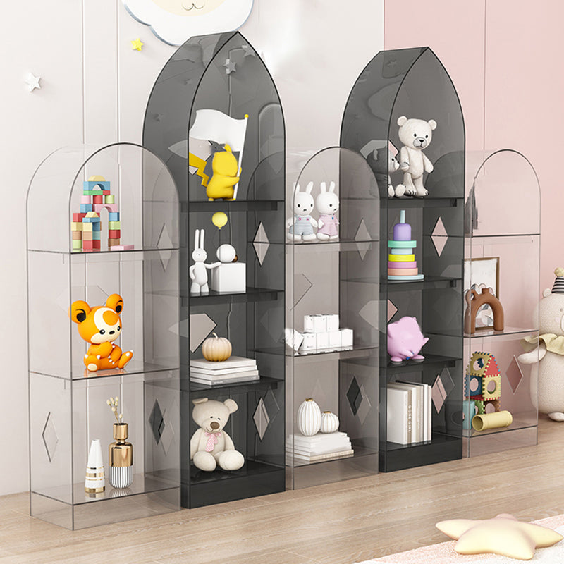 Glam Bookcase Standard Acrylic Closed Back Bookshelf in Burnish