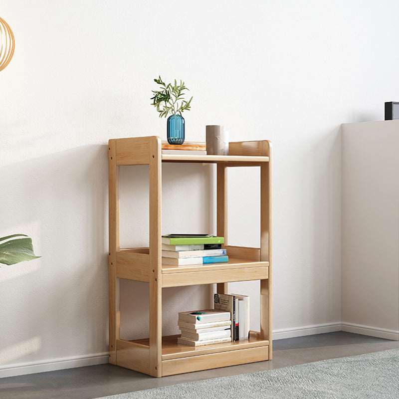 Modern Style Standard Bookshelf Wooden Open Back Bookcase with Shelves 25.2"L x 11.8"W x 35.4"H Natural Clearhalo 'Bookcases' 'furn' 'furn_bookcases' 'Furniture' 'Office Furniture' 6754443