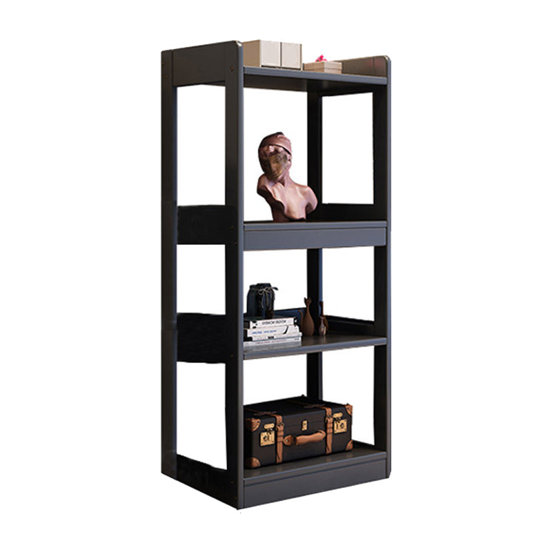Modern Style Standard Bookshelf Wooden Open Back Bookcase with Shelves 25.2"L x 11.8"W x 49.6"H Black Clearhalo 'Bookcases' 'furn' 'furn_bookcases' 'Furniture' 'Office Furniture' 6754444