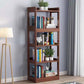Modern Style Standard Bookshelf Wooden Open Back Bookcase with Shelves 25.2"L x 11.8"W x 63"H Walnut Clearhalo 'Bookcases' 'furn' 'furn_bookcases' 'Furniture' 'Office Furniture' 6754458