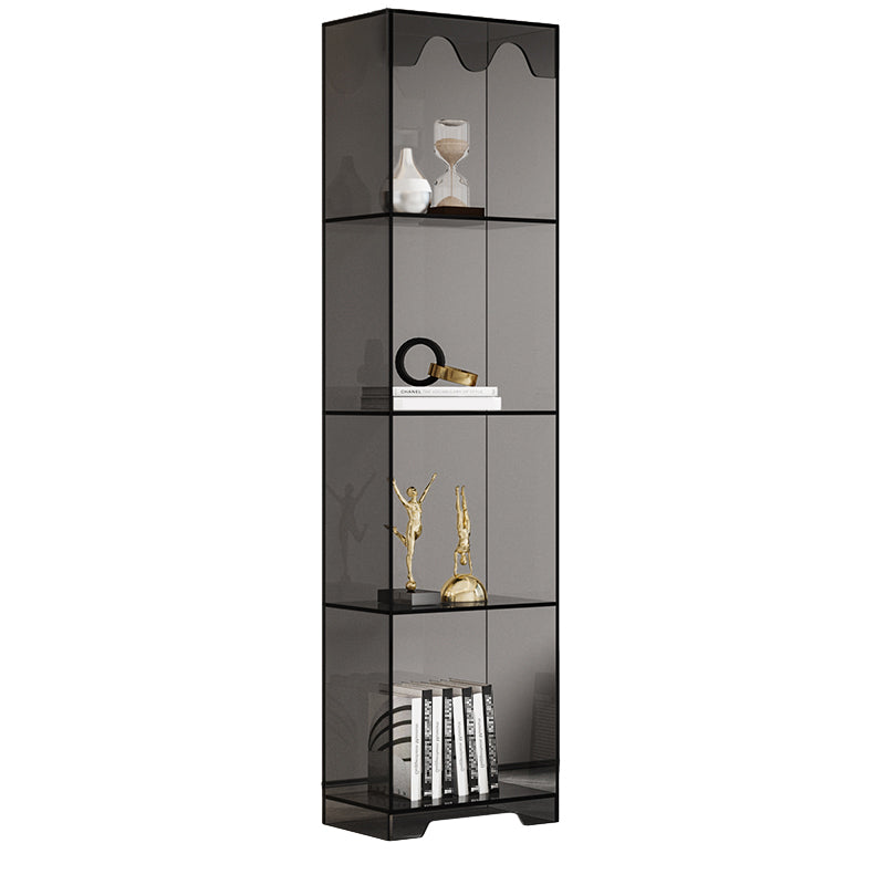 Acrylic Standard Bookshelf Closed Back Glam Bookcase with Shelves