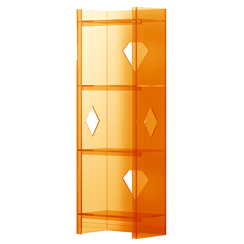 Modern Style Closed Back Standard Bookshelf Acrylic Bookcase for Home Office 15.7"L x 9.8"W x 46.5"H Orange Clearhalo 'Bookcases' 'furn' 'furn_bookcases' 'Furniture' 'Office Furniture' 6754488