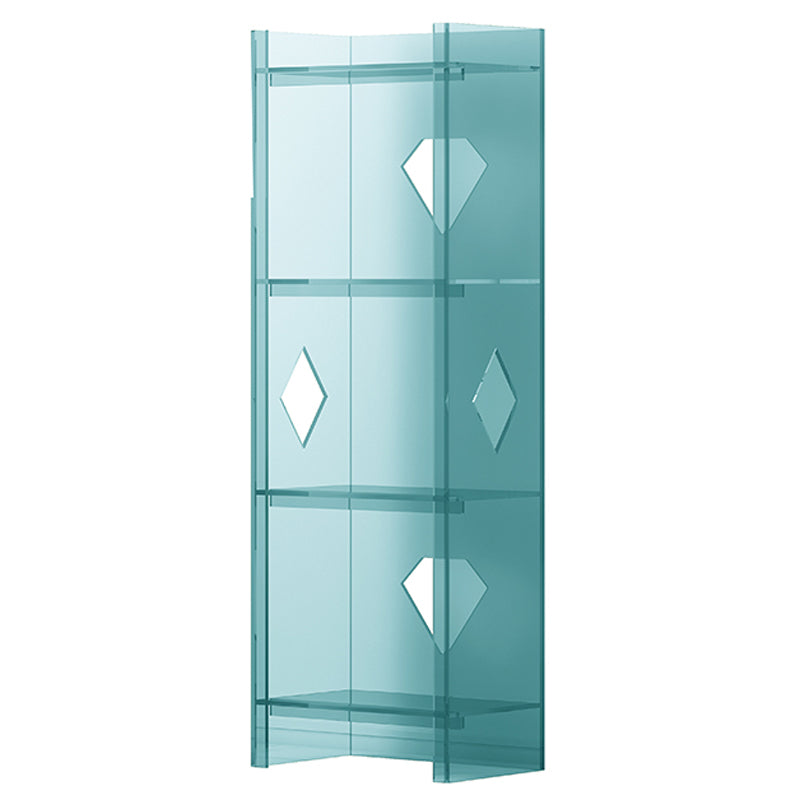 Modern Style Closed Back Standard Bookshelf Acrylic Bookcase for Home Office 15.7"L x 9.8"W x 46.5"H Light Blue Clearhalo 'Bookcases' 'furn' 'furn_bookcases' 'Furniture' 'Office Furniture' 6754495