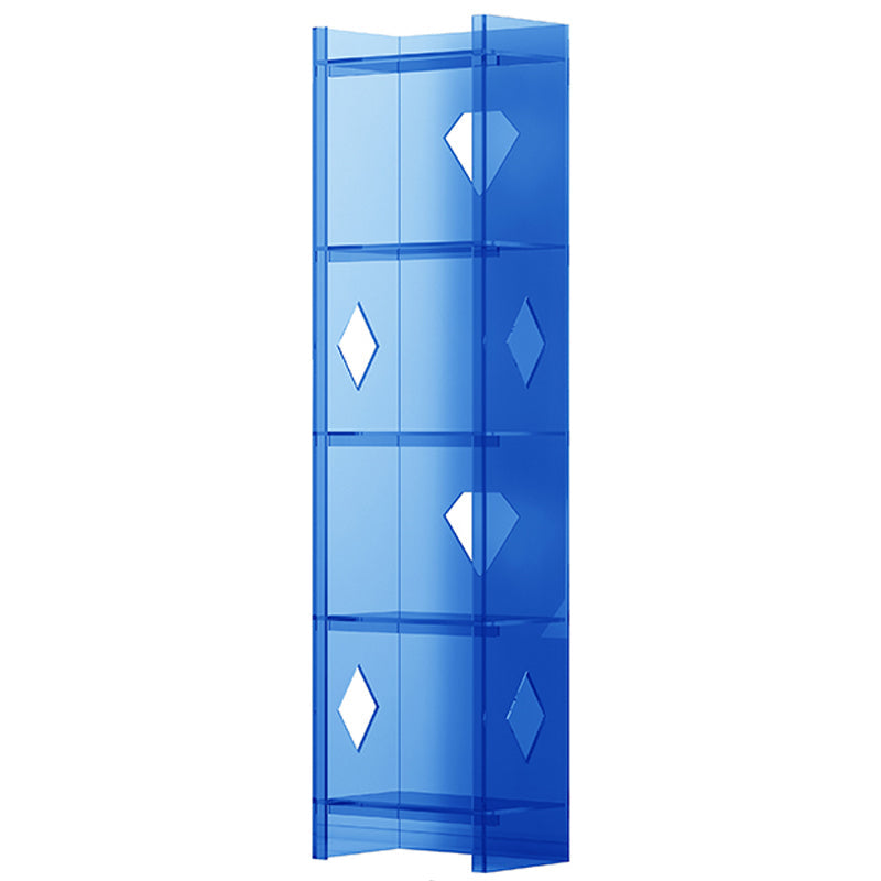 Modern Style Closed Back Standard Bookshelf Acrylic Bookcase for Home Office 15.7"L x 9.8"W x 59.8"H Blue Clearhalo 'Bookcases' 'furn' 'furn_bookcases' 'Furniture' 'Office Furniture' 6754504