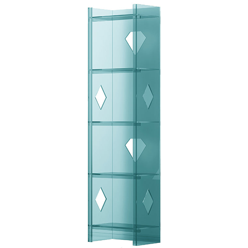 Modern Style Closed Back Standard Bookshelf Acrylic Bookcase for Home Office 15.7"L x 9.8"W x 59.8"H Light Blue Clearhalo 'Bookcases' 'furn' 'furn_bookcases' 'Furniture' 'Office Furniture' 6754506