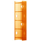 Modern Style Closed Back Standard Bookshelf Acrylic Bookcase for Home Office 15.7"L x 9.8"W x 59.8"H Orange Clearhalo 'Bookcases' 'furn' 'furn_bookcases' 'Furniture' 'Office Furniture' 6754511