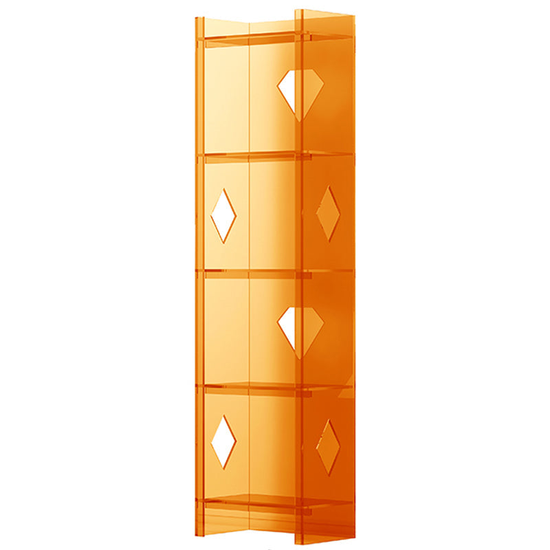 Modern Style Closed Back Standard Bookshelf Acrylic Bookcase for Home Office 15.7"L x 9.8"W x 59.8"H Orange Clearhalo 'Bookcases' 'furn' 'furn_bookcases' 'Furniture' 'Office Furniture' 6754511