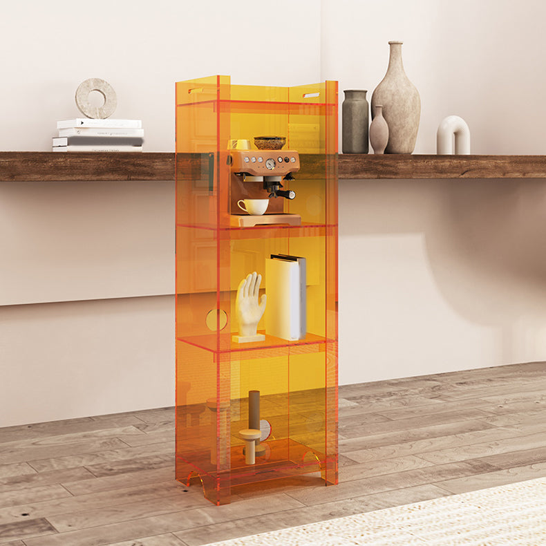 Glam Closed Back Standard Bookshelf Shelves Included Acrylic Bookcase