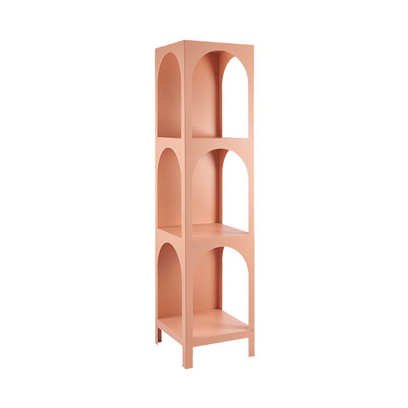 Metal Contemporary Bookcase Standard Closed Back Bookshelf with Shelves