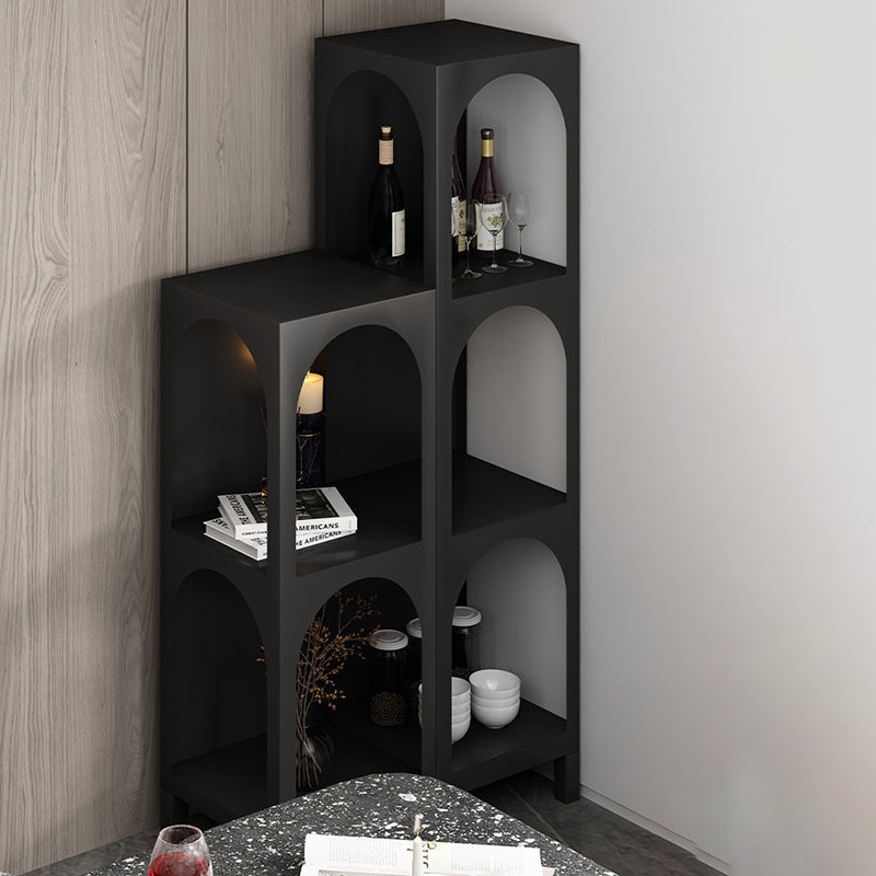 Metal Contemporary Bookcase Standard Closed Back Bookshelf with Shelves