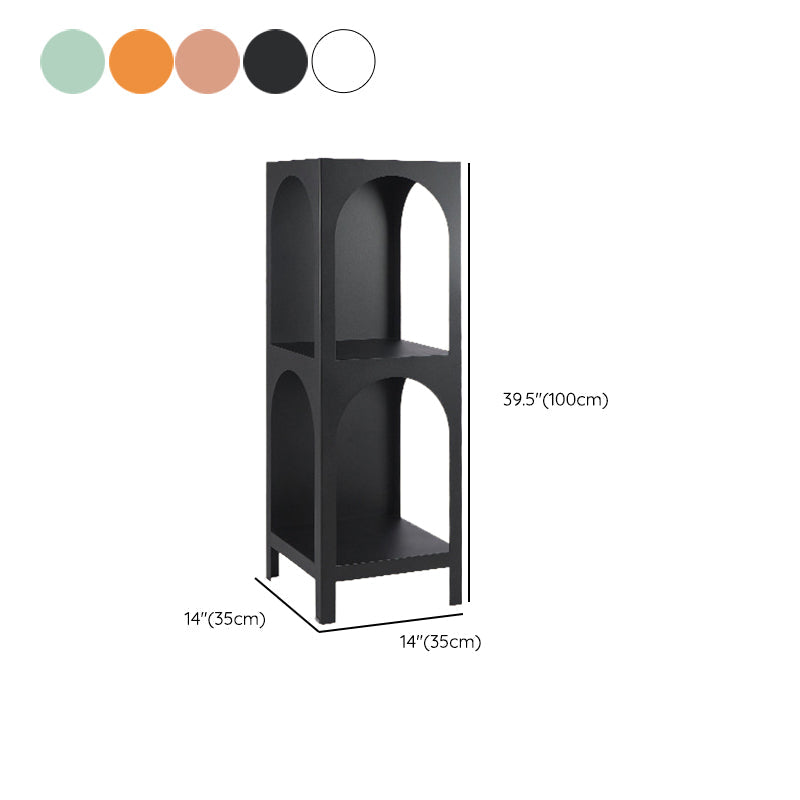 Metal Contemporary Bookcase Standard Closed Back Bookshelf with Shelves