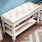 Rubber Wood Seating Bench Rectangle Cushioned Shoe Storage Entryway Bench 31.5"L x 13.8"W x 18.9"H White Clearhalo 'Benches' 'Chairs & Seating' 'furn' 'furn_benches' 'Furniture' 'Living Room Furniture' 6754596