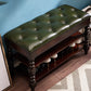 Rubber Wood Seating Bench Rectangle Cushioned Shoe Storage Entryway Bench 31.5"L x 13.8"W x 18.9"H Walnut Green Clearhalo 'Benches' 'Chairs & Seating' 'furn' 'furn_benches' 'Furniture' 'Living Room Furniture' 6754597