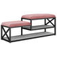 14" W Glam Seating Bench Cushioned Rectangle Shoe Storage Entryway and Bedroom Bench Pink Black Clearhalo 'Benches' 'Chairs & Seating' 'furn' 'furn_benches' 'Furniture' 'Living Room Furniture' 6754640