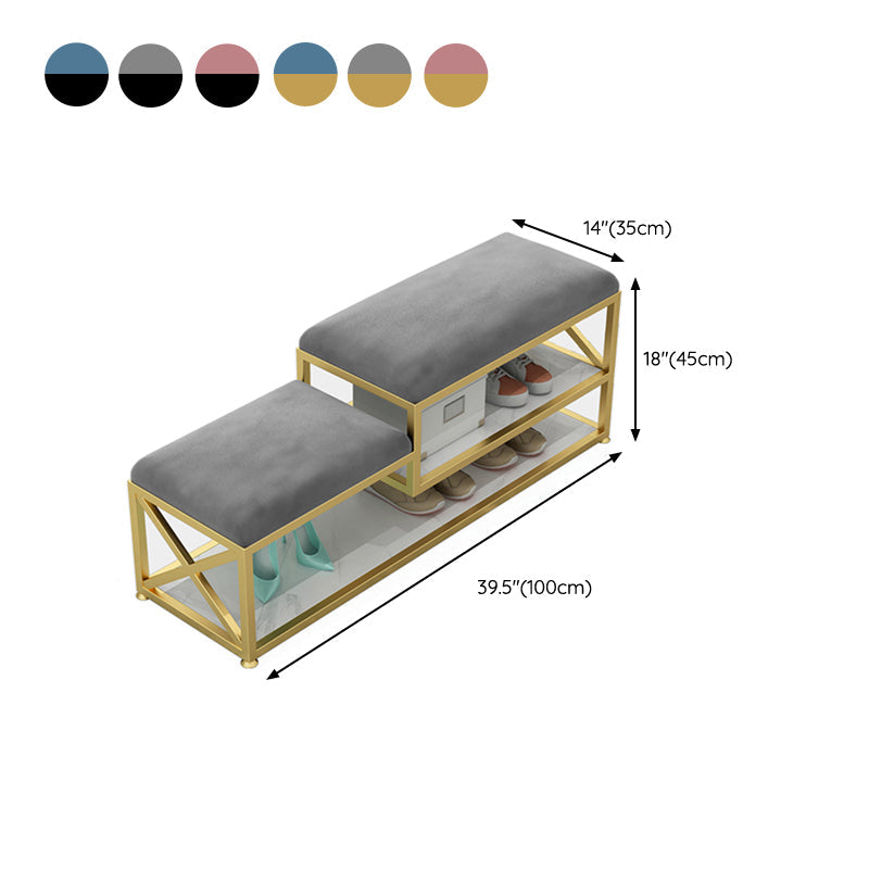 14" W Glam Seating Bench Cushioned Rectangle Shoe Storage Entryway and Bedroom Bench Clearhalo 'Benches' 'Chairs & Seating' 'furn' 'furn_benches' 'Furniture' 'Living Room Furniture' 6754650