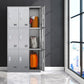 Chrome Steel Cabinet for Bathroom Modern Indoor Storage Cabinet with Hinged Doors 9 Clearhalo 'Armoires & Wardrobes' 'armoires_wardrobes' 'Bedroom Furniture' 'furn' 'furn_armoires_wardrobes' 'Furniture' 6755078