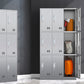 Chrome Steel Cabinet for Bathroom Modern Indoor Storage Cabinet with Hinged Doors Clearhalo 'Armoires & Wardrobes' 'armoires_wardrobes' 'Bedroom Furniture' 'furn' 'furn_armoires_wardrobes' 'Furniture' 6755084