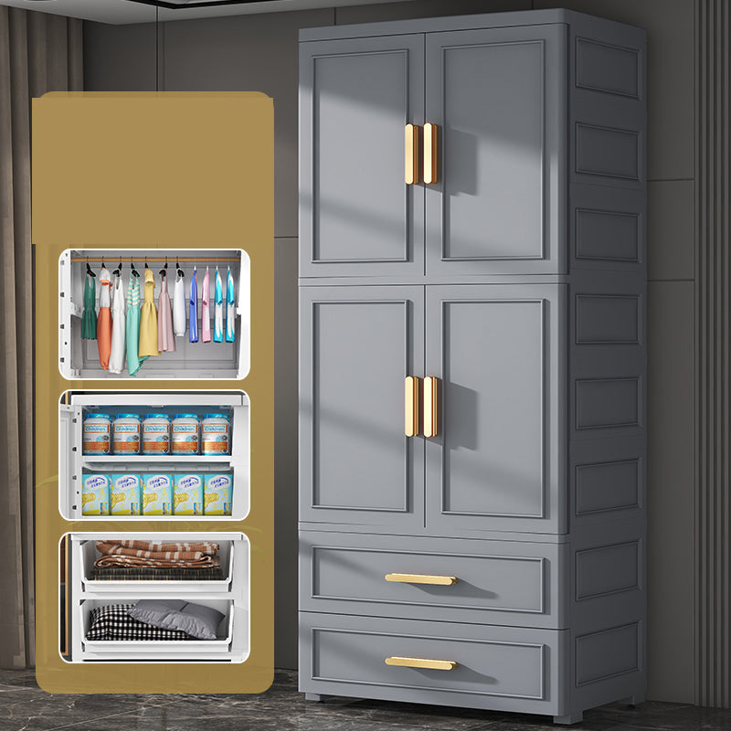 Hinged Wardrobe Cabinet Modern Plastic Storage Cabinet for Home