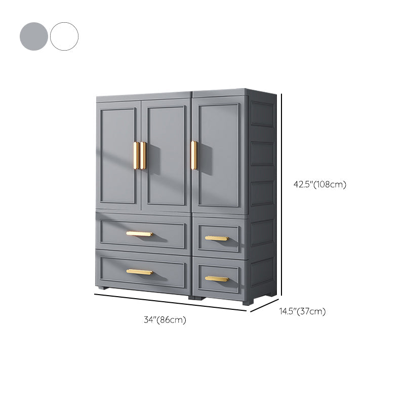 Hinged Wardrobe Cabinet Modern Plastic Storage Cabinet for Home