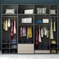 Engineered Wood Wardrobe Closet with Shelves Modern Wardrobe Cabinet