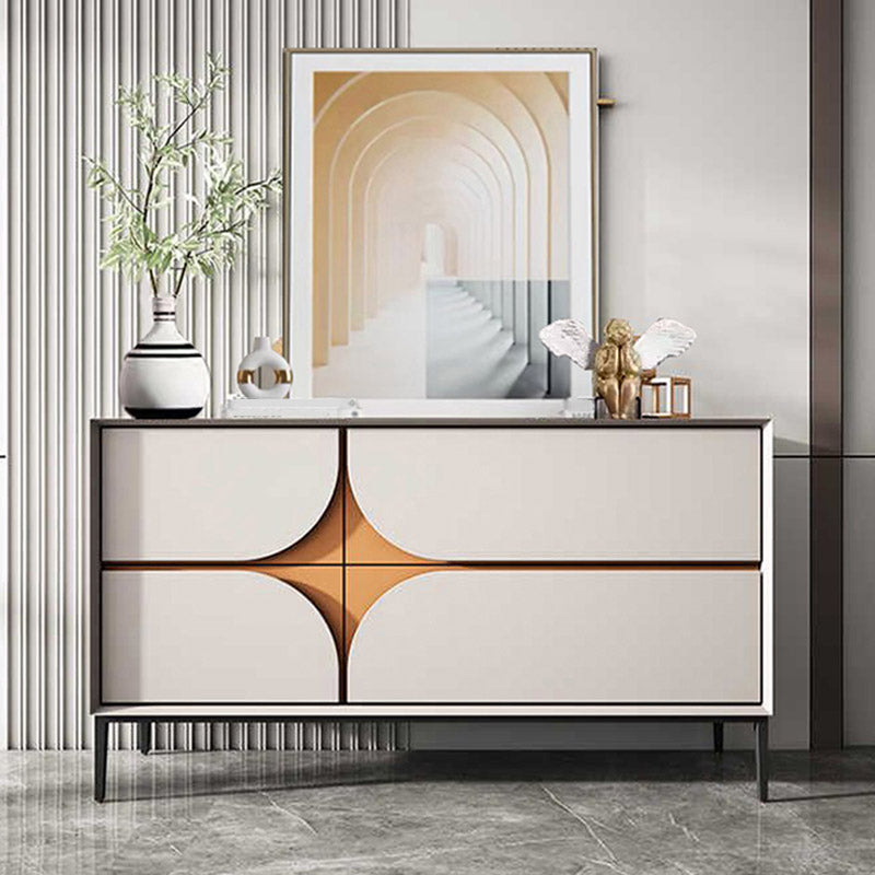 Table buffet en bois serveur de style moderne avec armoires et tiroirs