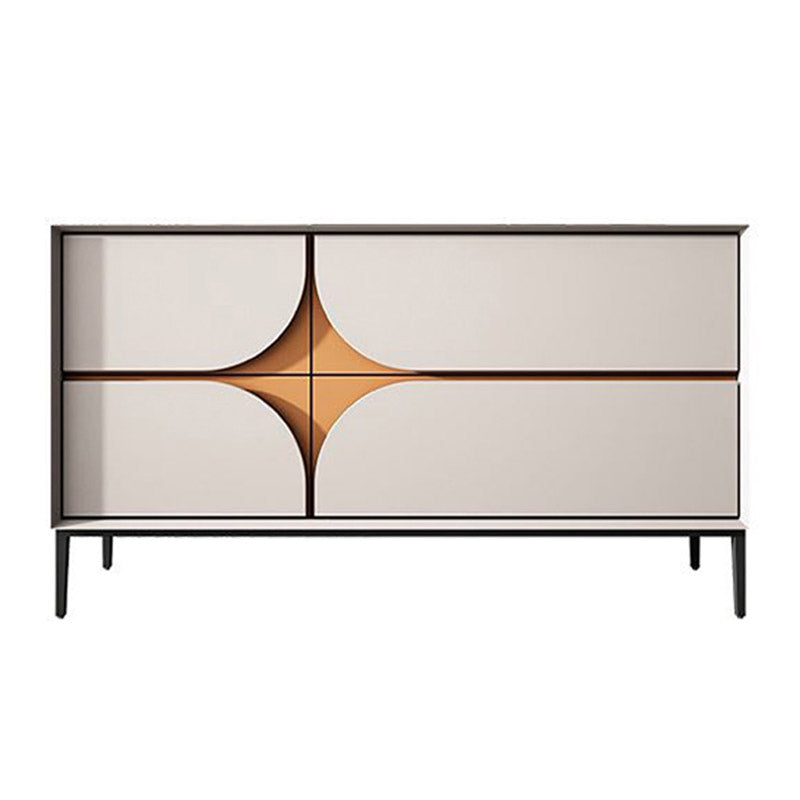 Table buffet en bois serveur de style moderne avec armoires et tiroirs