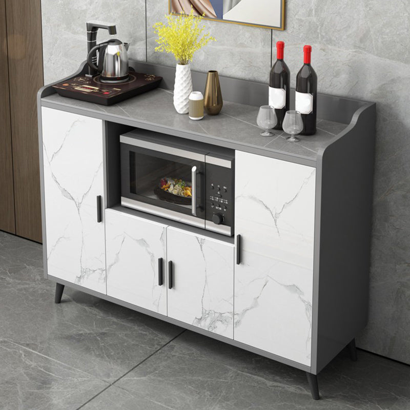 Serveur de cuisine de style moderne serveur en bois d'ingénierie avec rangement ouvert