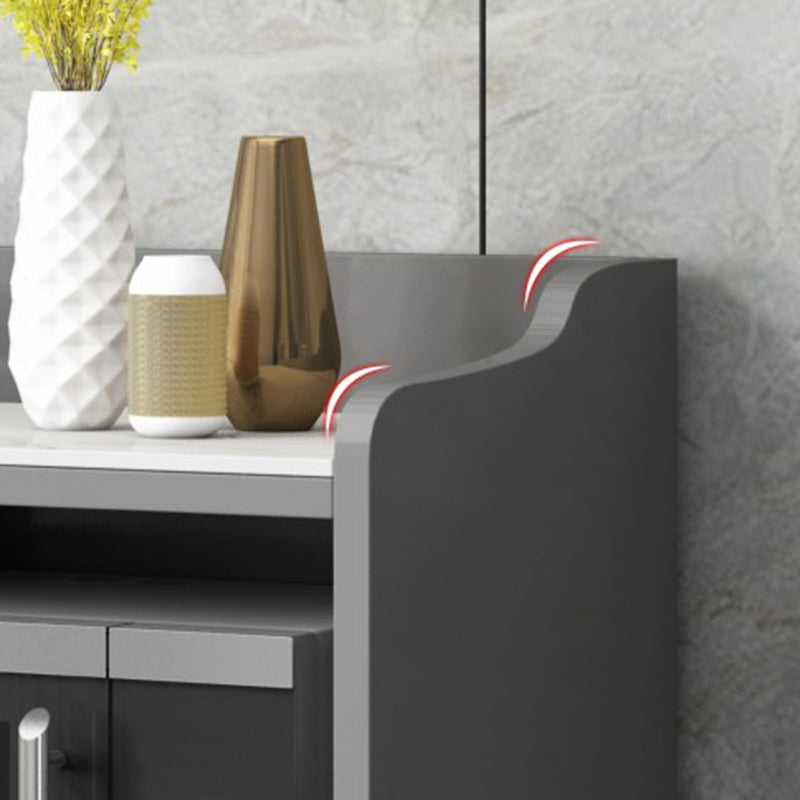 Serveur de cuisine de style moderne serveur en bois d'ingénierie avec rangement ouvert