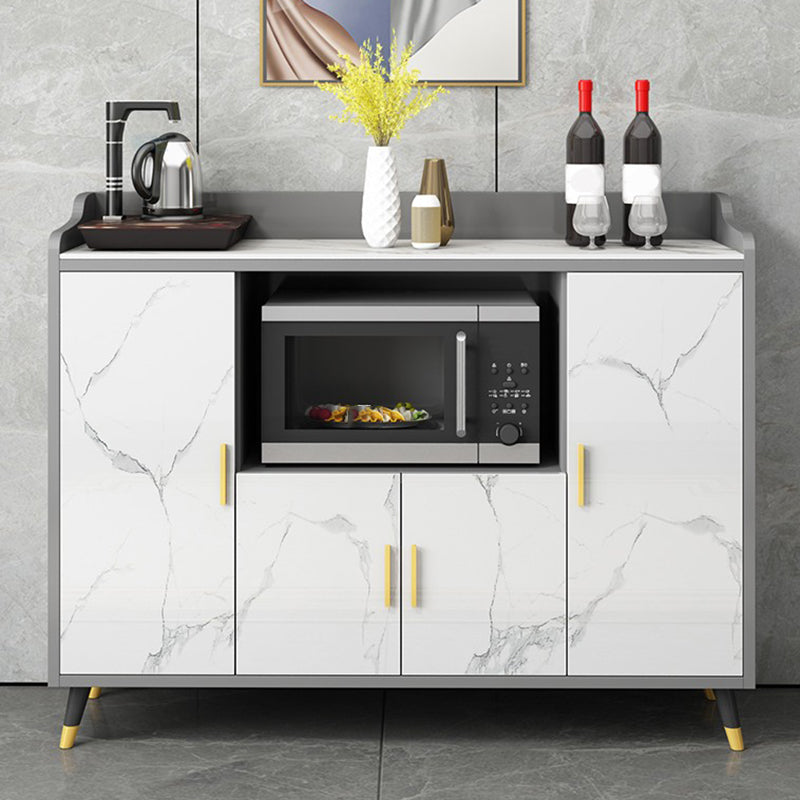 Serveur de cuisine de style moderne serveur en bois d'ingénierie avec rangement ouvert