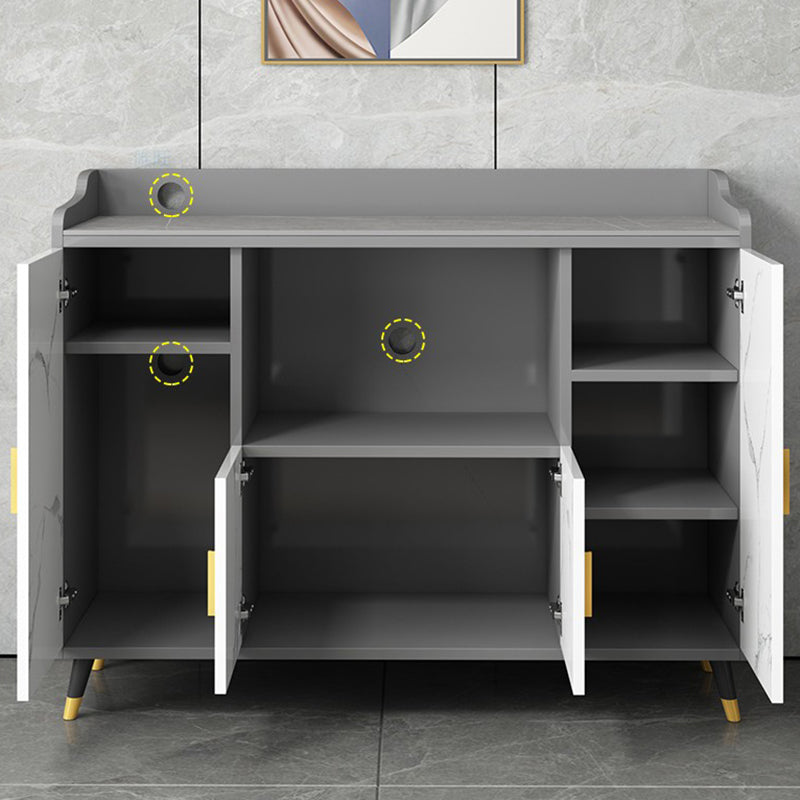 Serveur de cuisine de style moderne serveur en bois d'ingénierie avec rangement ouvert