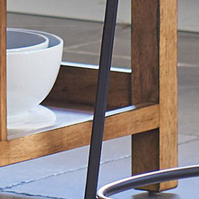Modern Kitchen Island Table with Towel Rack Pine Wood Prep Table