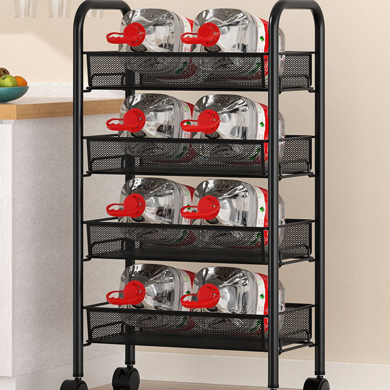 Metal Dining Room Prep Table Open Shelves Rolling Kitchen Trolley Clearhalo 'furn' 'furn_kitchen_islands_carts' 'Furniture' 'Kitchen & Dining Furniture' 'Kitchen Islands & Carts' 'kitchen_islands_carts' 6755524