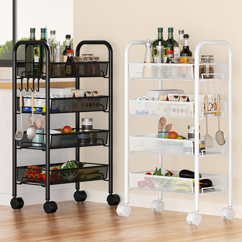 Metal Dining Room Prep Table Open Shelves Rolling Kitchen Trolley Clearhalo 'furn' 'furn_kitchen_islands_carts' 'Furniture' 'Kitchen & Dining Furniture' 'Kitchen Islands & Carts' 'kitchen_islands_carts' 6755525