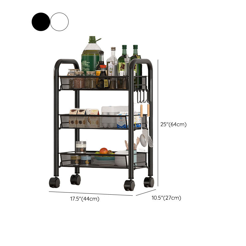 Metal Dining Room Prep Table Open Shelves Rolling Kitchen Trolley Clearhalo 'furn' 'furn_kitchen_islands_carts' 'Furniture' 'Kitchen & Dining Furniture' 'Kitchen Islands & Carts' 'kitchen_islands_carts' 6755527