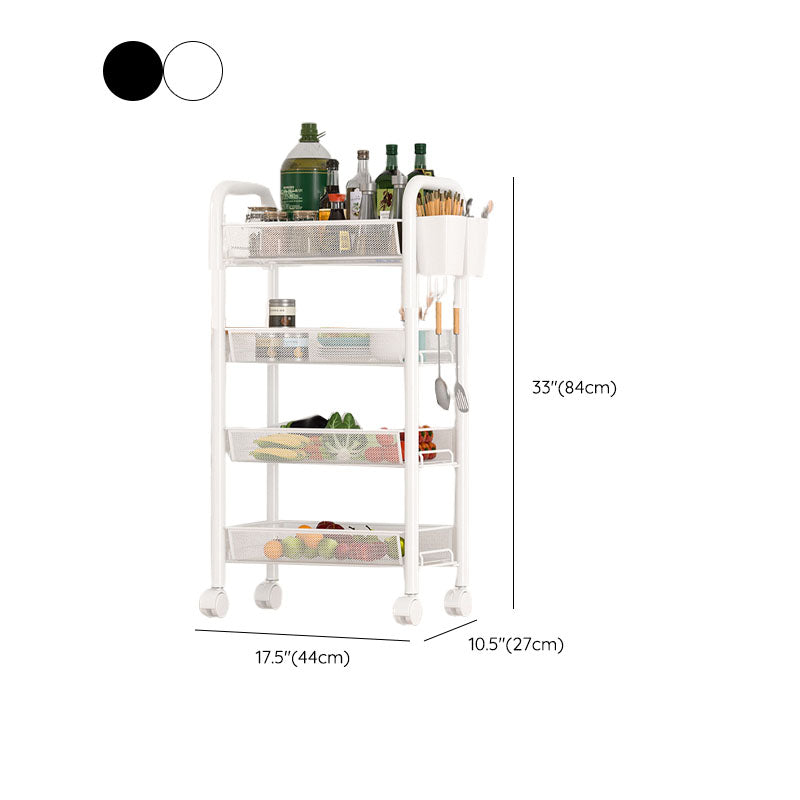 Metal Dining Room Prep Table Open Shelves Rolling Kitchen Trolley Clearhalo 'furn' 'furn_kitchen_islands_carts' 'Furniture' 'Kitchen & Dining Furniture' 'Kitchen Islands & Carts' 'kitchen_islands_carts' 6755528