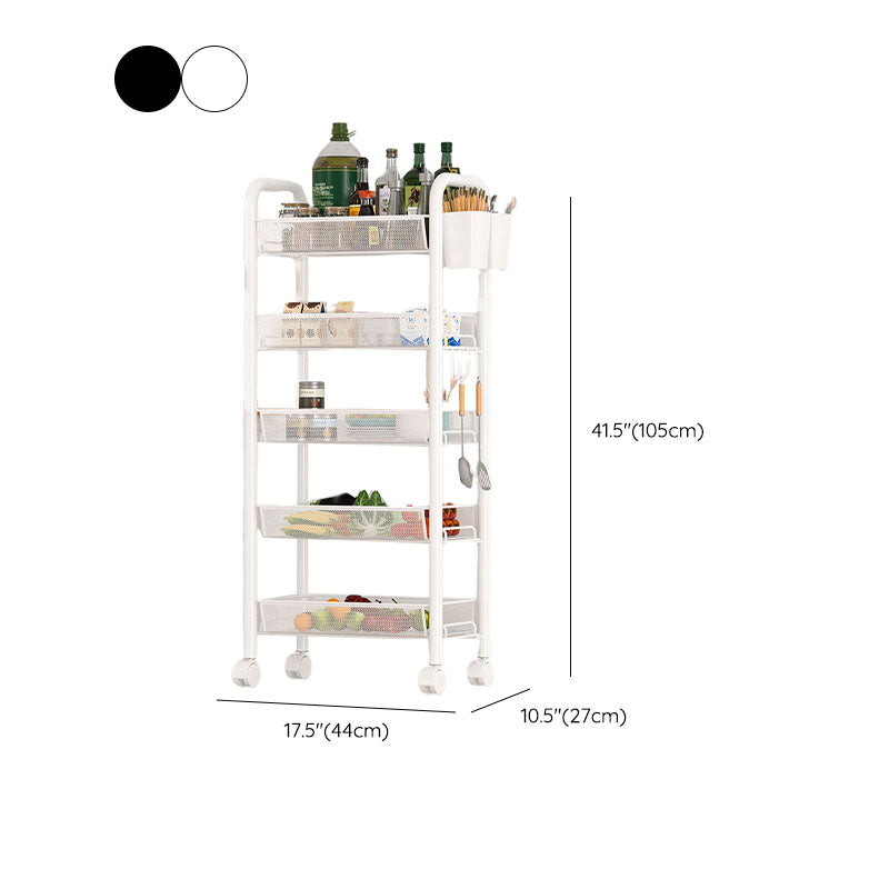 Metal Dining Room Prep Table Open Shelves Rolling Kitchen Trolley Clearhalo 'furn' 'furn_kitchen_islands_carts' 'Furniture' 'Kitchen & Dining Furniture' 'Kitchen Islands & Carts' 'kitchen_islands_carts' 6755529