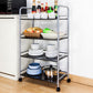 Open Shelves Kitchen Trolley Home Dining Modern Prep Table with Casters Clearhalo 'furn' 'furn_kitchen_islands_carts' 'Furniture' 'Kitchen & Dining Furniture' 'Kitchen Islands & Carts' 'kitchen_islands_carts' 6755530