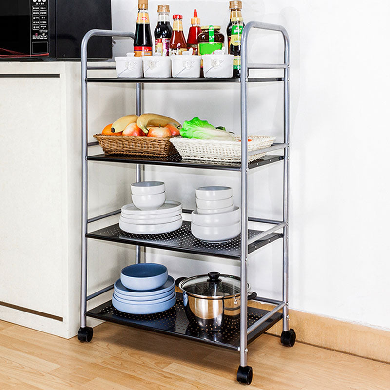 Open Shelves Kitchen Trolley Home Dining Modern Prep Table with Casters Clearhalo 'furn' 'furn_kitchen_islands_carts' 'Furniture' 'Kitchen & Dining Furniture' 'Kitchen Islands & Carts' 'kitchen_islands_carts' 6755530
