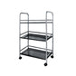 Open Shelves Kitchen Trolley Home Dining Modern Prep Table with Casters 24"L x 13"W x 30"H Clearhalo 'furn' 'furn_kitchen_islands_carts' 'Furniture' 'Kitchen & Dining Furniture' 'Kitchen Islands & Carts' 'kitchen_islands_carts' 6755531