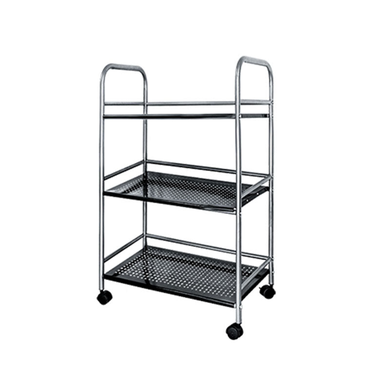 Open Shelves Kitchen Trolley Home Dining Modern Prep Table with Casters 24"L x 13"W x 30"H Clearhalo 'furn' 'furn_kitchen_islands_carts' 'Furniture' 'Kitchen & Dining Furniture' 'Kitchen Islands & Carts' 'kitchen_islands_carts' 6755531