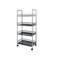 Open Shelves Kitchen Trolley Home Dining Modern Prep Table with Casters 23.6"L x 12.6"W x 39.4"H Clearhalo 'furn' 'furn_kitchen_islands_carts' 'Furniture' 'Kitchen & Dining Furniture' 'Kitchen Islands & Carts' 'kitchen_islands_carts' 6755533