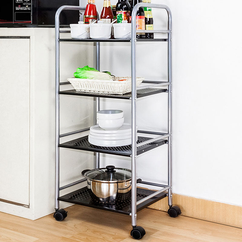 Open Shelves Kitchen Trolley Home Dining Modern Prep Table with Casters Clearhalo 'furn' 'furn_kitchen_islands_carts' 'Furniture' 'Kitchen & Dining Furniture' 'Kitchen Islands & Carts' 'kitchen_islands_carts' 6755545