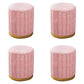 Glam Pouf Ottoman Velvet Upholstered Solid Color Cylinder Shape Ottoman Pink 4 Piece Set Clearhalo 'furn' 'furn_ottomans_poufs' 'Furniture' 'Living Room Furniture' 'Ottomans & Poufs' 'ottomans_poufs' 6755888