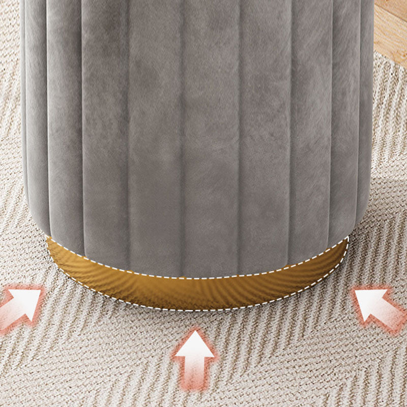 Glam Pouf Ottoman Velvet Upholstered Solid Color Cylinder Shape Ottoman Clearhalo 'furn' 'furn_ottomans_poufs' 'Furniture' 'Living Room Furniture' 'Ottomans & Poufs' 'ottomans_poufs' 6755894