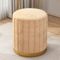 Glam Pouf Ottoman Velvet Upholstered Solid Color Cylinder Shape Ottoman Yellow 1 Piece Clearhalo 'furn' 'furn_ottomans_poufs' 'Furniture' 'Living Room Furniture' 'Ottomans & Poufs' 'ottomans_poufs' 6755920