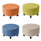 Cotton Blend Ottoman Houndstooth Pattern Fade Resistant Round Ottoman with Wheels Clearhalo 'furn' 'furn_ottomans_poufs' 'Furniture' 'Living Room Furniture' 'Ottomans & Poufs' 'ottomans_poufs' 6755943