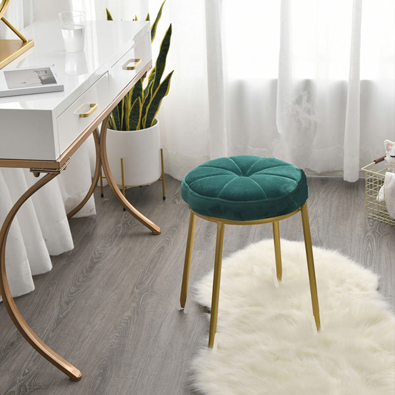 Velvet Upholstered Ottoman Velvet Colored Flower Shape Metal Frame Ottoman Clearhalo 'furn' 'furn_ottomans_poufs' 'Furniture' 'Living Room Furniture' 'Ottomans & Poufs' 'ottomans_poufs' 6755964