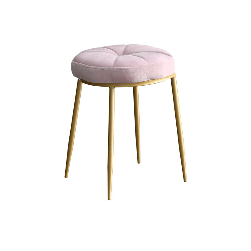 Velvet Upholstered Ottoman Velvet Colored Flower Shape Metal Frame Ottoman Clearhalo 'furn' 'furn_ottomans_poufs' 'Furniture' 'Living Room Furniture' 'Ottomans & Poufs' 'ottomans_poufs' 6755970